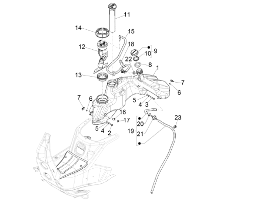 Εικόνα της ΤΕΠΟΖΙΤΟ ΒΕΝΖ VESPA GTS125<>300-1B009534