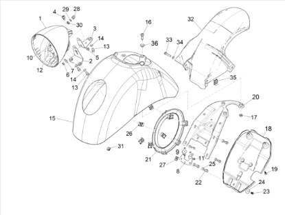 Εικόνα της ΒΑΣΗ ΜΠΡΟΣ ΦΤΕΡΟΥ VESPA GTV 300-1C001236