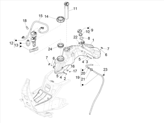 Εικόνα της ΤΕΠΟΖΙΤΟ ΒΕΝΖ VESPA GTS125<>300-1B009534