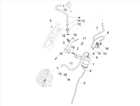 Εικόνα της ΣΩΛΗΝΑΣ ΕΞΑΕΡ ΚΑΥΣΙΜΟΥ VESPA GTS MY22-1B008392