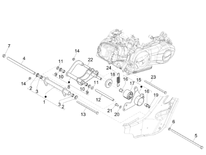 Εικόνα της ΜΠΡΑΤΣΟ ΚΙΝΗΤΗΡΑ VESPA GTS 300 HPE-1C005766