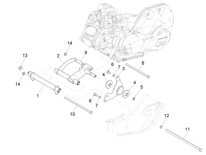 Εικόνα της ΜΠΡΑΤΣΟ ΚΙΝΗΤΗΡΑ VESPA GTS 150 (ΠΛΑΙΣ)-1C002091