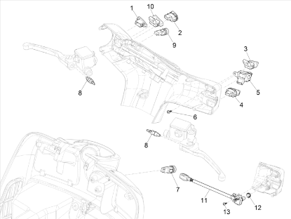 Εικόνα της ΔΙΑΚΟΠΤΗΣ START & STOP VESPA GTS 125-150-1D001690