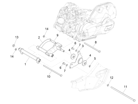 Εικόνα της ΜΠΡΑΤΣΟ ΚΙΝΗΤΗΡΑ VESPA GTS 150 (ΠΛΑΙΣ)-1C002091