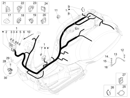 Εικόνα της ΚΑΛΩΔΙΩΣΗ ΚΕΝΤΡΙΚΗ VESPA GTS SUP 05/17>-1D001946