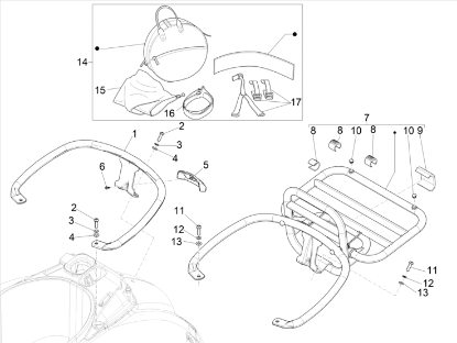 Εικόνα της ΚΑΠΑΚΙ ΧΕΙΡΟΛ ΠΙΣΩ VESPA GTS 300 HPE RAC-1B007784