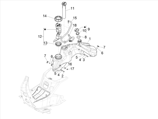 Εικόνα της ΤΕΠΟΖΙΤΟ ΒΕΝΖ VESPA GTS125<>300-1B009534