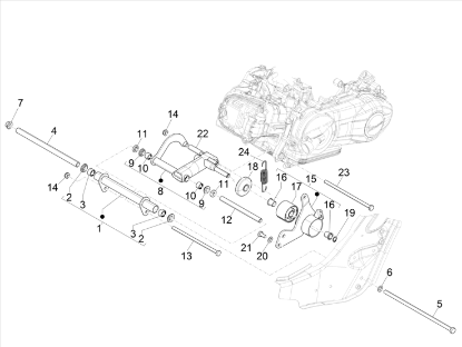 Εικόνα της ΜΠΡΑΤΣΟ ΚΙΝΗΤΗΡΑ VESPA GTS 300 HPE-1C005766