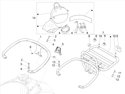 Εικόνα της ΚΑΠΑΚΙ ΧΕΙΡΟΛ ΠΙΣΩ VESPA GTS 300 HPE RAC-1B007784