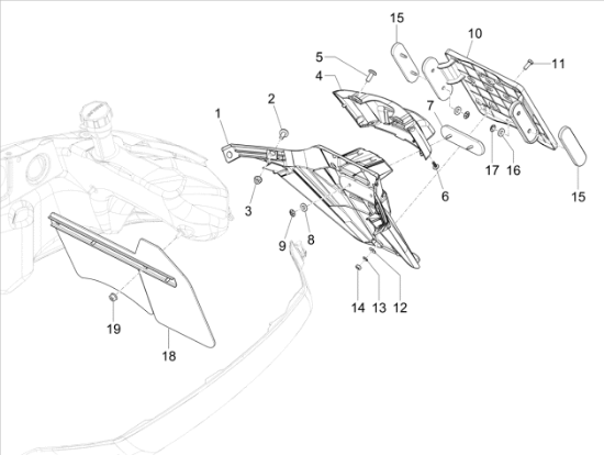 Εικόνα της ΚΑΠΑΚΙ ΠΙΣΩ VESPA GTS MY22 ΑΝΩ ΛΕΥΚΟ B04-1B009635000B04