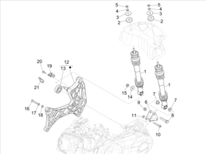 Εικόνα της ΑΜΟΡΤΙΣΕΡ ΠΙΣΩ VESPA GTS MY22-1C006341