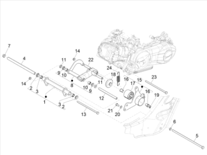 Εικόνα της ΜΠΡΑΤΣΟ ΚΙΝΗΤΗΡΑ VESPA GTS 300 HPE-1C005766