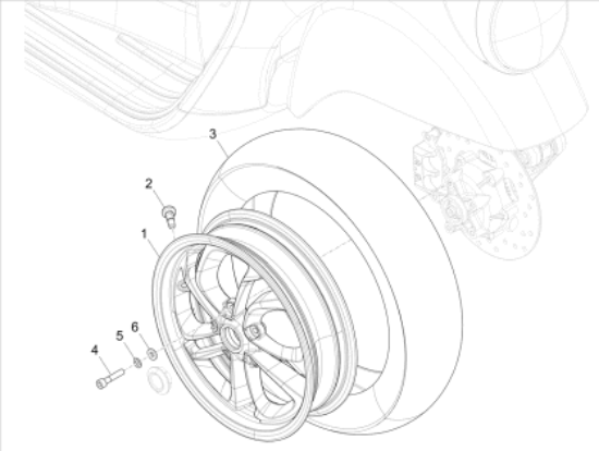 Εικόνα της ΤΡΟΧΟΣ ΜΠΡΟΣ VESPA GTV 300 HPE E5 MY23-1C007148000XNM