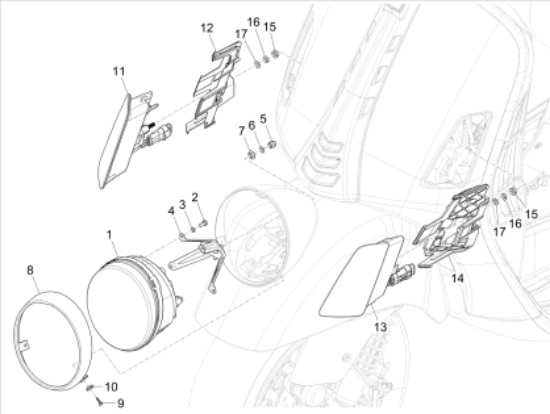 Εικόνα της ΕΞΑΡΤΗΜΑ ΦΛΑΣ ΜΠΡ VESPA GTS MY22 ΑΡ-1B009809