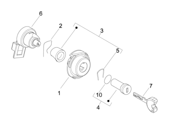 Εικόνα της ΚΛΕΙΔΑΡΙΑ ΤΙΜ VESPA ET4-ET2 XΩΡ ΙΜΟΒ(2Κ)-1B000570