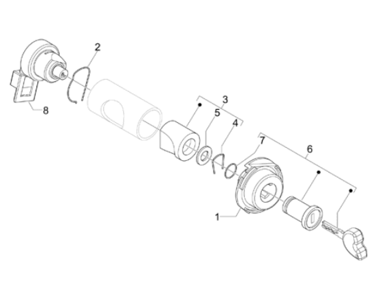 Εικόνα της ΚΛΕΙΔΑΡΙΑ ΤΙΜ VESPA ET4-ET2 XΩΡ ΙΜΟΒ(2Κ)-1B000570