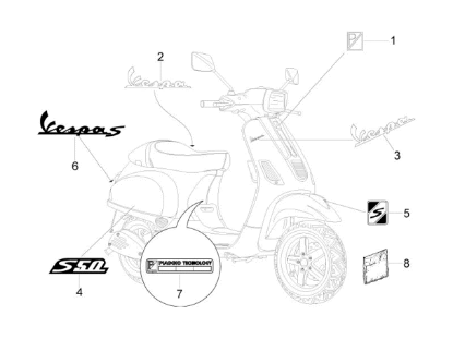 Εικόνα της ΑΥΤ/ΤΑ ΣΕΤ VESPA S SPORT ΓΚΡΙ 742/Β-67327700A1