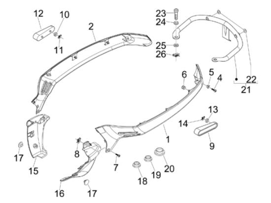 Εικόνα της ΠΛΕΥΡΟ ΔΕ VESPA LX 125-150 ΜΠΛΕ 222-62212840DE