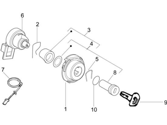 Εικόνα της ΚΛΕΙΔΙ ΑΚΑΤΕΡΓ VESPA LX-GTS-PRIM ΜΠΛΕ ΣΚ-1B004812