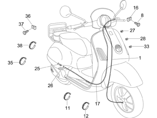 Εικόνα της ΝΤΙΖΑ ΚΟΝΤΕΡ VESPA LXV 50<>125-650838