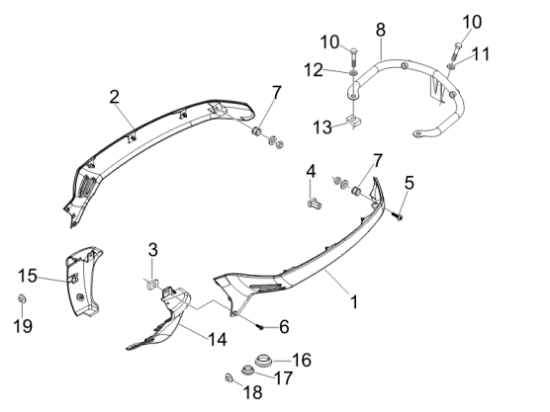 Εικόνα της ΠΛΕΥΡΟ ΔΕ VESPA LX 125-150 ΛΕΥΚΟ 544-62212840BR