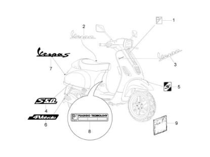 Εικόνα της ΑΥΤ/ΤΑ ΣΕΤ VESPA S SPORT ΓΚΡΙ 742/Β-67327700A1