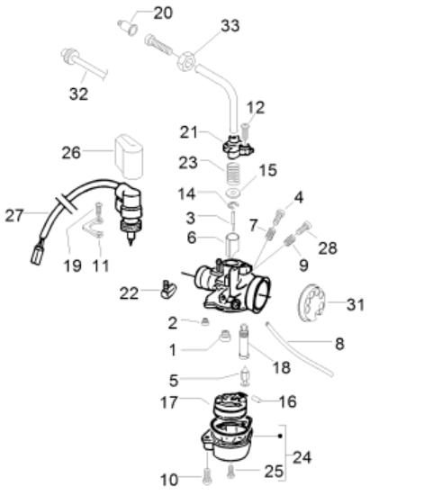 Εικόνα της ΒΙΔΑ ΡΥΘΜΙΣΗΣ ΠΕΤΑΛ ΚΑΡΜ SCOOTER 50 4T4V-876825