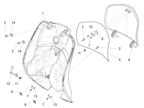 Εικόνα της ΠΟΡΤΑΚΙ ΝΤΟΥΛ VESPA LX 125-150 ΜΠΕΖ 552-62211540M4