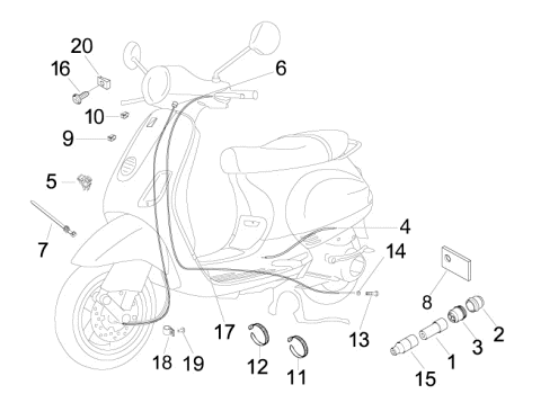 Εικόνα της ΝΤΙΖΑ ΠΙΣΩ ΦΡ VESPA LX-S 50<>125 MY11>-665844