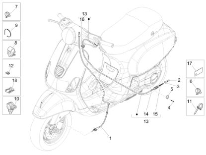 Εικόνα της ΝΤΙΖΑ ΠΙΣΩ ΦΡ VESPA LX-S 50<>125 MY11>-665844