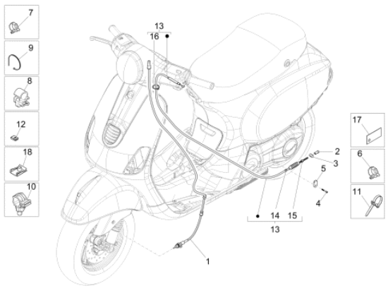 Εικόνα της ΝΤΙΖΑ ΠΙΣΩ ΦΡ VESPA LX-S 50<>125 MY11>-665844