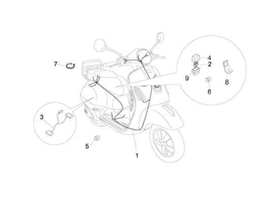 Εικόνα της ΚΑΛΩΔΙΩΣΗ ΚΕΝΤΡΙΚΗ VESPA LX 50 4T-4V-641589