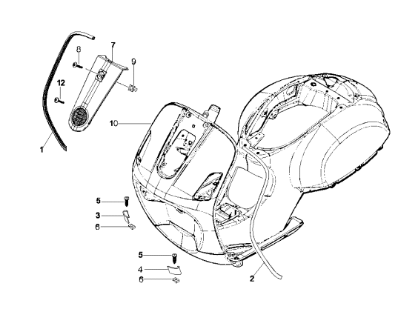 Εικόνα της ΓΡΙΛΙΑ ΜΟΥΤΣΟΥΝΑΣ VESPA LX 50<>150 MY09-655965