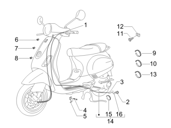 Εικόνα της ΝΤΙΖΑ ΠΙΣΩ ΦΡ VESPA LX-S 50<>125 MY11>-665844