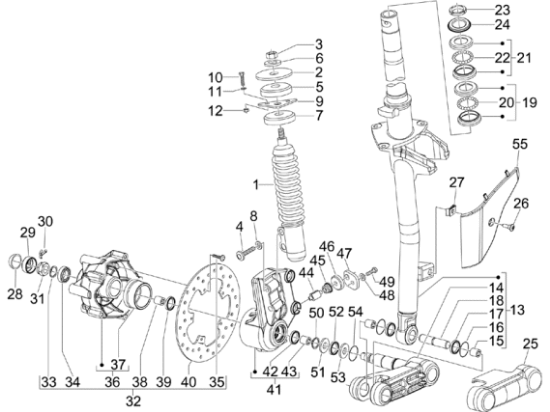 Εικόνα της ΑΜΟΡΤΙΣΕΡ ΜΠΡΟΣ VESPA S 50<>150 ΚΟΜΠΛΕ-58581R