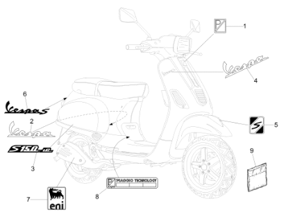 Εικόνα της ΑΥΤ/ΤΑ ΣΕΤ VESPA S SPORT ΓΚΡΙ 742/Β-67327700A1