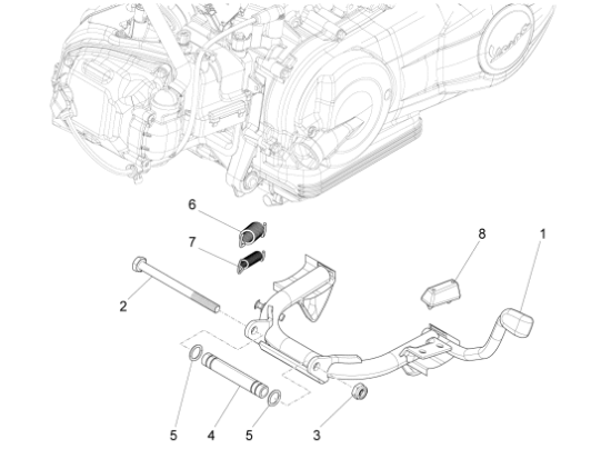 Εικόνα της ΣΤΑΝ ΚΕΝΤΡΙΚΟ VESPA LX-S 125<>150-1C004799