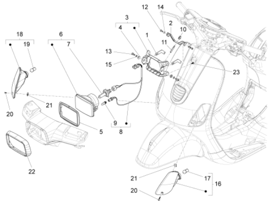 Εικόνα της ΒΑΣΗ ΜΠΡΟΣ ΦΑΝΟΥ VESPA S 50<>150-654276