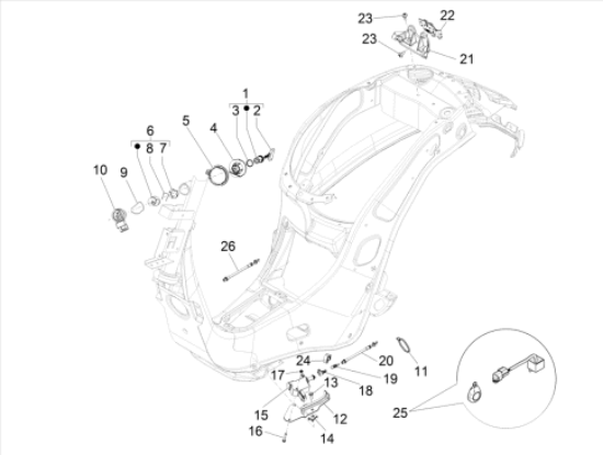 Εικόνα της ΚΛΕΙΔΑΡΙΑ ΤΙΜ VESPA ET4-ET2 XΩΡ ΙΜΟΒ(2Κ)-1B000570