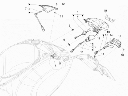 Εικόνα της ΚΟΡΝΙΖΑ ΦΑΝΟΥ ΑΡΙΘΜΟΥ VESPA ELETTR ΕΣΩΤ-1B001016