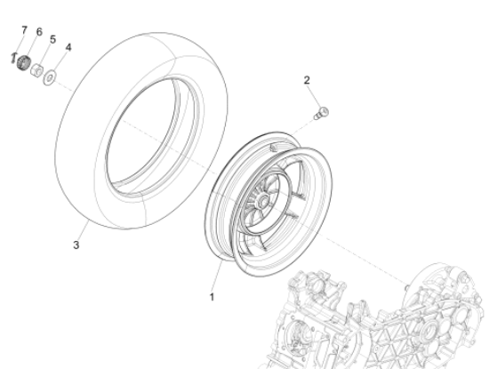 Εικόνα της ΤΡΟΧΟΣ ΠΙΣΩ VESPA PRIMAVERA 50 4T Sport-1C003877R