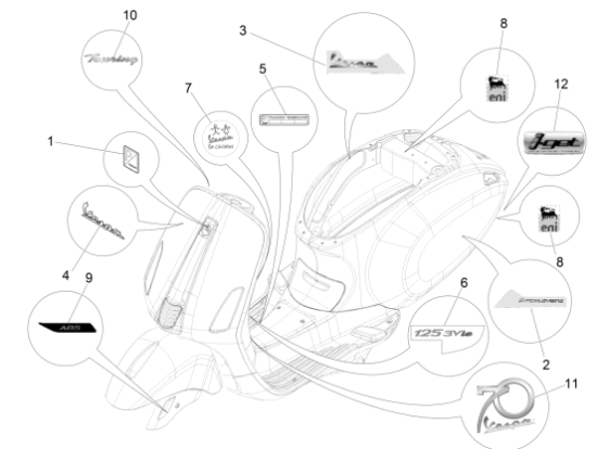 Εικόνα της ΣΗΜΑ ΝΤΟΥΛΑΠΙΟΥ VESPA PRIM-S 125 3V ie-1B001021