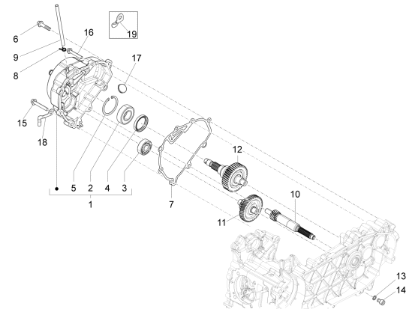 Εικόνα της ΑΞΟΝΑΣ ΔΙΑΦΟΡΙΚΟΥ SCOOTER 125 4T 3V Z=15-1A000718