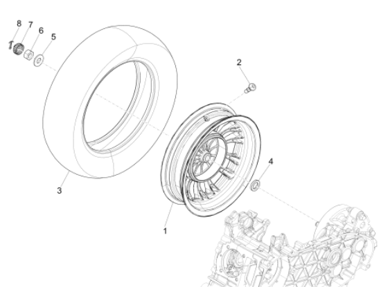 Εικόνα της ΤΡΟΧΟΣ ΠΙΣΩ VESPA SPRINT ΜΑΥΡΟΣ-1C00499100090