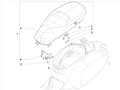 Εικόνα της ΣΕΛΑ VESPA SPRINT 50 2T-4T ΜΑΥΡ ΛΕΥΚ ΠΕΡ-1B004421