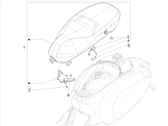 Εικόνα της ΣΕΛΑ VESPA SPRINT 50 2T-4T ΜΑΥΡ ΛΕΥΚ ΠΕΡ-1B004421