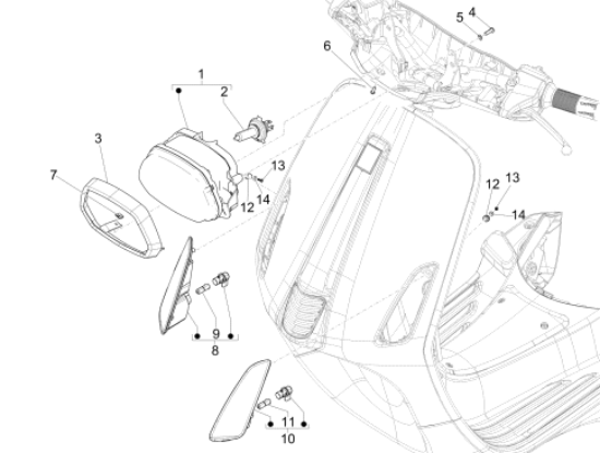 Εικόνα της ΦΑΝΟΣ ΜΠΡΟΣ VESPA SPRINT 50<>150-1D002234