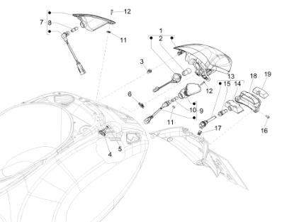 Εικόνα της ΚΟΡΝΙΖΑ ΦΑΝΟΥ ΑΡΙΘΜΟΥ VESPA ELETTR ΕΣΩΤ-1B001016