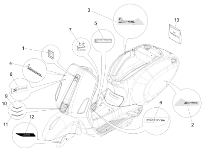 Εικόνα της ΑΥΤ/ΤΑ ΣΕΤ VESPA SPRINT S ABS-2H000931000A1