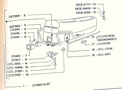 Εικόνα της ΕΞΑΡΤΗΜΑ ΚΛΕΙΔ ΣΕΛΑΣ VESPA PK XL ΕΞΩΤ-215443